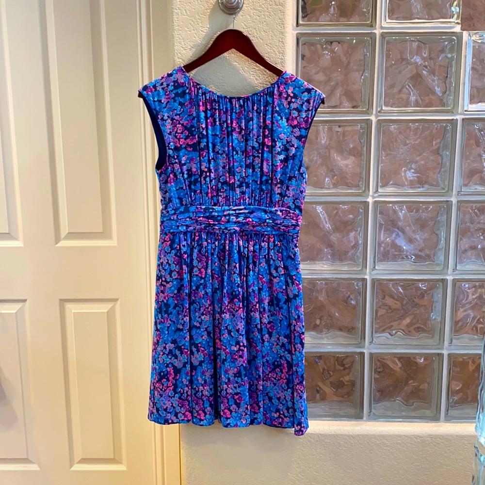 Boden Blue and Pink Floral Midi Dress